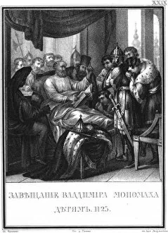 Vladimir Ii Gallery: The Testament of Vladimir Monomakh to Children, 1125 (From Illustrated Karamzin), 1836