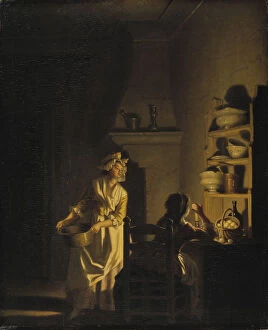 Pehr 1732 1816 Collection: Testing Eggs. Interior of a Kitchen