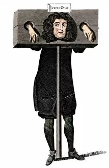 Arnold Collection: Testis Ovat, Titus Oates in the pillory, 17th century (c1905)