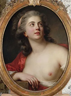 Bacchante Prints: Tête de bacchante, 1783. Creator: Antoine Vestier