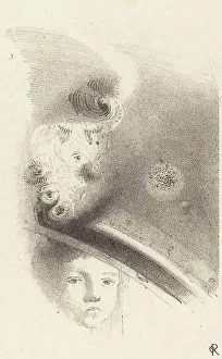 Fantastical Prints: Tete d'Enfant (Head of a Child), 1899. Creator: Odilon Redon