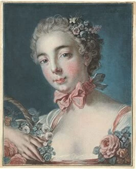 Boucher Fran And Xe7 Collection: Tete de Flore (Head of Flora), 1769. Creator: Louis Marin Bonnet