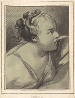 Deshays Jean Baptiste Prints: Tete de Putiphar (Potiphars Wife), 1770 / 1780. Creator: Louis Marin Bonnet
