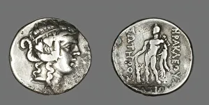 Tetradrachm (Coin) Depicting the God Dionysos, after 148 BCE. Creator: Unknown