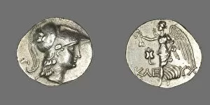 Wisdom Gallery: Tetradrachm (Coin) Depicting the Goddess Athena, 190-36 BCE. Creator: Unknown
