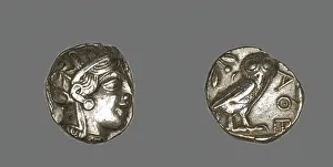 Tetradrachm (Coin) Depicting the Goddess Athena, about 490 BCE. Creator: Unknown