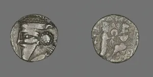 Drachma Prints: Tetradrachm (Coin) Portraying Bust of King Volagases IV, 192-193. Creator: Unknown