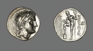 Drachma Prints: Tetradrachm (Coin) Portraying Demetrios I of Macedonia, 289-288 BCE. Creator: Unknown