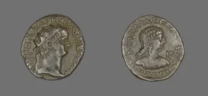 Billon Gallery: Tetradrachm (Coin) Portraying Emperor Nero, 64-65. Creator: Unknown