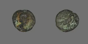 Tetradrachm (Coin) Portraying Empress Salonina, 267-268. Creator: Unknown