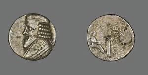 Tetradrachm (Coin) Portraying King Gotarzes, 40-51. Creator: Unknown