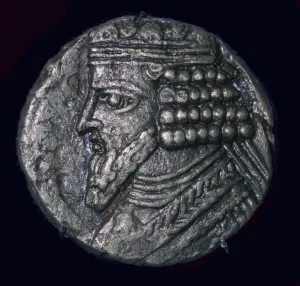 Parthia Prints: Tetradrachm of King Gotarzes II of Parthia (ruled 40-51BC)