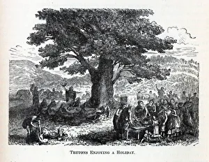 Iron Age Prints: Teutons Enjoying A Holiday, 1882. Artist: Anonymous