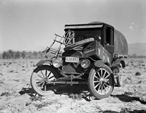 High Chair Prints: Texan refugees car, Coachella Valley, California, 1937. Creator: Dorothea Lange