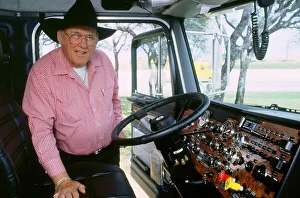 Cowboy Hat Prints: Texan Trucker in his cab 1994