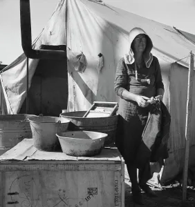 Flue Prints: Texas woman in carrot pullers camp