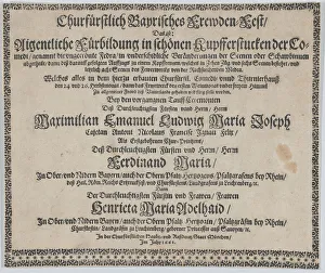 Celebration Gallery: Text to accompany plate illustrating the fireworks display celebrating the birth of Prince... 1662
