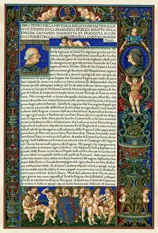Warner Prints: Text page with portraits of Francesco Sforza, 1490