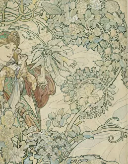 Textile design. Artist: Mucha, Alfons Marie (1860-1939)