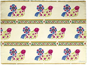 Decorative Fabric Gallery: Textile design, Early 20th cen.. Creator: Bakst, Leon (1866-1924)