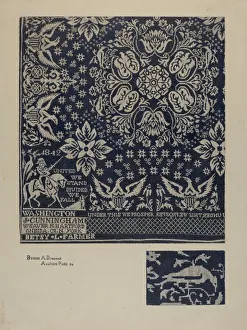 Textile of George Washington, 1935/1942. Creator: Esther Hansen Textile of George Washington, 1935/1942. Creator: Esther Hansen