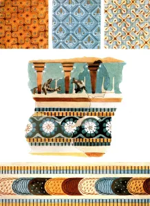 18th Century Bc Prints: Textile patterns and fresco fragments from Crete, Greece, (1928). Creator: Unknown