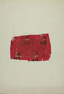 Piece Prints: Textile - Piece of Old Quilted Cloth, c. 1939. Creator: Lucille Lacoursiere