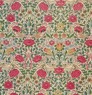 Morris William Prints: Textile, Rose, Designed 1883. Creator: William Morris