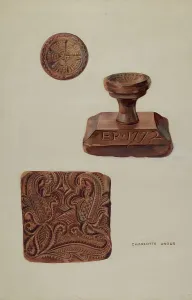 Stamping Prints: Textile Stamp, c. 1937. Creator: Charlotte Angus