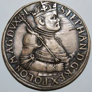 Coins Prints: The Thaler of Stephen Bathory, King of Poland (Obverse)