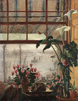Bunch Of Flowers Prints: The Thames from Cheyne Walk, 1875. Creator: Boyd, Alice (1823-1897)