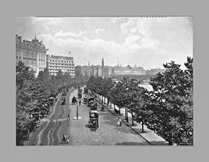 Charing Cross Collection: The Thames Embankment, from Charing Cross Station, London, c1900. Artist: York & Son