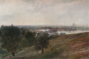 Peter De Prints: The Thames from Greenwich Hill, c1820. Artist: Peter de Wint