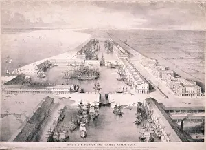 T Allom Gallery: Thames Haven Dock, London, c1830. Artist: Thomas Allom