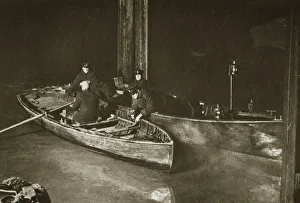 Patrol Prints: Thames Police on the night patrol, London, 20th century