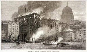 Firefighting Prints: Thames Street Fire, London, 1872