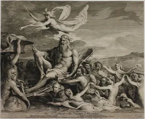Cook Captain James Prints: The Thames, or The Triumph of Navigation, 1791, published 1792. Creator: James Barry