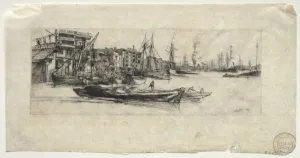 1834 1903 Prints: Thames Warehouse, 1859. Creator: James McNeill Whistler (American, 1834-1903)