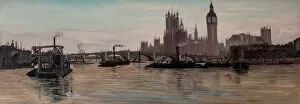 The Thames at Westminster, 1878. Creator: Edwin Edwards