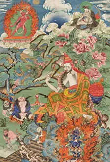 Buddha Prints: Thangka of Abhayakaragupta, 19th century. Creator: Tibetan culture