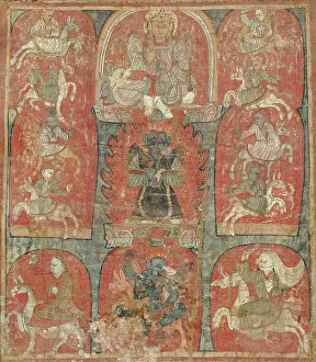 Thanka Prints: Thangka of Panjaranatha Mahakala (Gur Gonpo), 13th century. Creator: Tibetan culture