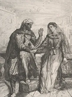 Théodore Chassériau Prints: She thank d me: plate 2 from Othello (Act 1, Scene 3), 1844. Creator: Theodore Chasseriau