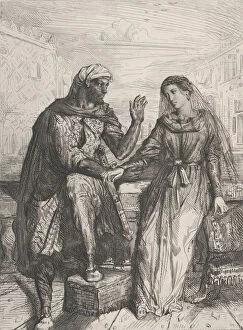 Chasseriau Theodore Gallery: She thank d me: plate 2 from Othello (Act 1, Scene 3), 1844. Creator: Theodore Chasseriau