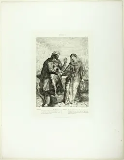 Théodore Chassériau Prints: She Thank'd Me, plate two from Othello, 1844. Creator: Theodore Chasseriau