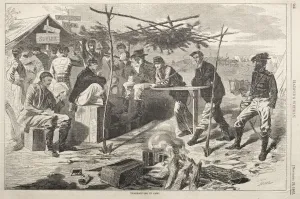 Winslow Homer American Prints: Thanksgiving in Camp, 1862. Creator: Winslow Homer (American, 1836-1910)