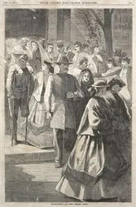 Thanksgiving Day - The Church Porch, 1865. Creator: Winslow Homer (American, 1836-1910)