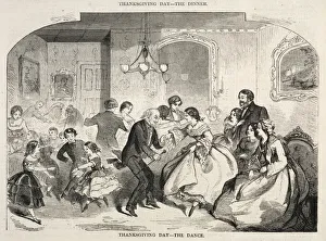 Winslow Homer American Prints: Thanksgiving Day - The Dance, 1858. Creator: Winslow Homer (American, 1836-1910)
