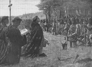 Henry V Prints: The thanksgiving service on the field of Agincourt, France, 1415 (1905). Artist: EBL