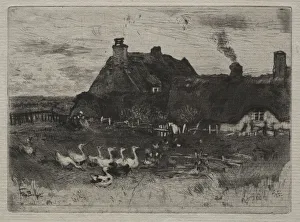 Thatched Cottages, 1878. Creator: Felix Hilaire Buhot (French, 1847-1898)