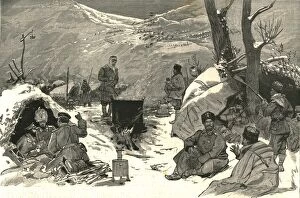 'The Armistice, A Bulgarian encampment on the heights above Pirot', 1886. Creator: Unknown